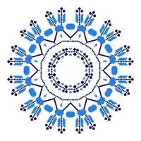 Ethnic ornament mandala geometric patterns in blue color vector