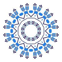 Ethnic ornament mandala geometric patterns in blue color vector