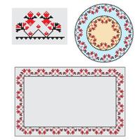 Set of Ethnic ornament pattern brushes. Vector illustration