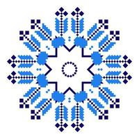 Ethnic ornament mandala geometric patterns in blue color vector