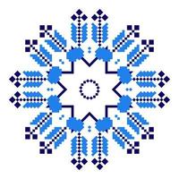 Ethnic ornament mandala geometric patterns in blue color vector