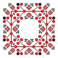 Ethnic ornament mandala geometric patterns in red color vector