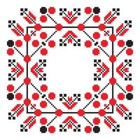 Ethnic ornament mandala geometric patterns in red color vector