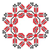 Ethnic ornament mandala geometric patterns in red color vector