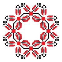 Ethnic ornament mandala geometric patterns in red color vector