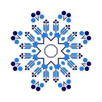 Ethnic ornament mandala geometric patterns in blue color vector