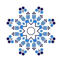 Ethnic ornament mandala geometric patterns in blue color vector