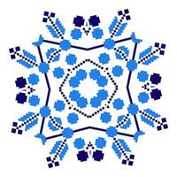 Ethnic ornament mandala geometric patterns in blue color vector