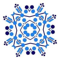 Ethnic ornament mandala geometric patterns in blue color vector