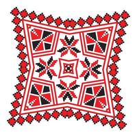 Ethnic ornament mandala geometric patterns in red color vector