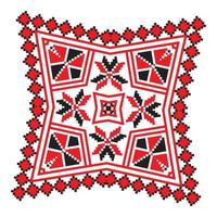 Ethnic ornament mandala geometric patterns in red color vector