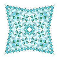 Ethnic ornament mandala geometric patterns in blue and green colors vector