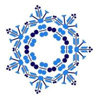 Ethnic ornament mandala geometric patterns in blue color vector