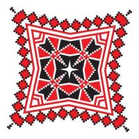 Ethnic ornament mandala geometric patterns in red color vector