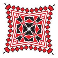 Ethnic ornament mandala geometric patterns in red color vector