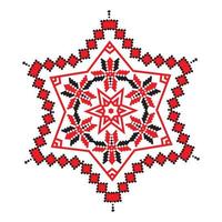 Ethnic ornament mandala geometric patterns in red color vector