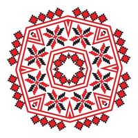 Ethnic ornament mandala geometric patterns in red color vector