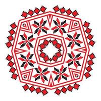 Ethnic ornament mandala geometric patterns in red color vector