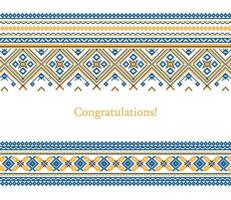 Greeting card with ethnic ornament pattern in different colors vector