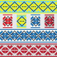 Set of Ethnic ornament pattern in different colors. Vector illustration