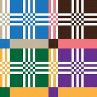 Set of Ethnic ornament pattern in different colors. Vector illustration