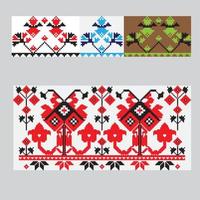 Set of Ethnic ornament pattern brushes. Vector illustration