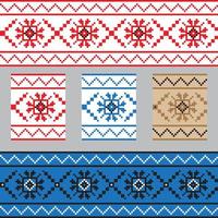 Set of Ethnic ornament pattern in different colors. Vector illustration