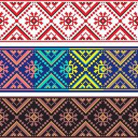 Set of Ethnic ornament pattern in different colors. Vector illustration