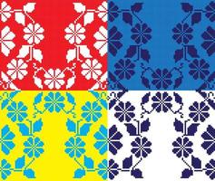 Set of Ethnic ornament pattern in different colors. Vector illustration