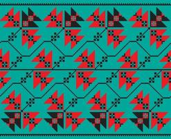 Set of Ethnic floral geometric pattern ornament in different colors. Vector illustration