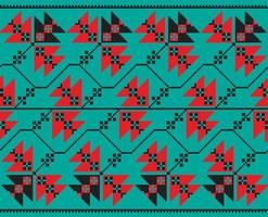 Set of Ethnic floral geometric pattern ornament in different colors. Vector illustration