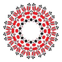 Ethnic ornament mandala geometric patterns in red color vector