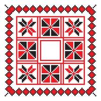 Ethnic ornament mandala geometric patterns in red color vector