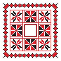 Ethnic ornament mandala geometric patterns in red color vector