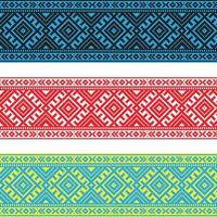Set of Ethnic ornament pattern in different colors. Vector illustration