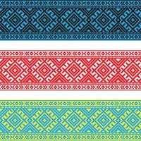 Set of Ethnic ornament pattern in different colors. Vector illustration