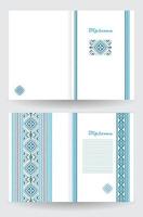 Certificate or diploma template with ethnic ornament pattern in white blue colors vector