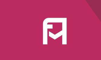 alfabeto letras iniciales monograma logo fm, mf, f y m vector