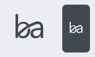 Alphabet letters Initials Monogram logo BA, AB, B and A vector