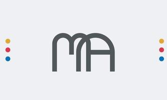 Alphabet letters Initials Monogram logo MA, AM, M and A vector