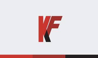 letras del alfabeto iniciales monograma logo kf, fk, k y f vector