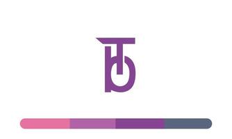 alfabeto letras iniciales monograma logo bt, tb, b y t vector
