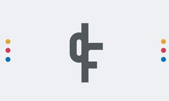 alfabeto letras iniciales monograma logo df, fd, d y f vector
