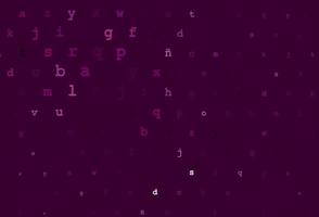 patrón de vector púrpura oscuro con símbolos abc.