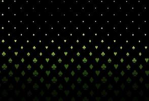 Dark green vector pattern with symbol of cards.