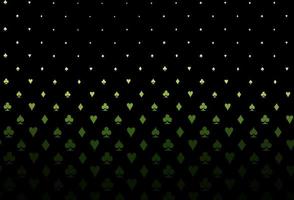 Dark green vector pattern with symbol of cards.