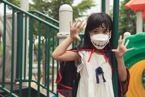 Children in costumes going to trick or treat photo