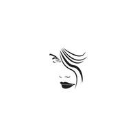 vector de plantilla de logotipo de icono de mujer de belleza facial