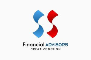 Financial advisor or financial business logo design, money icon vector illustration folded letter s