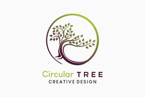 logotipo de icono de árbol con concepto creativo en círculo vector